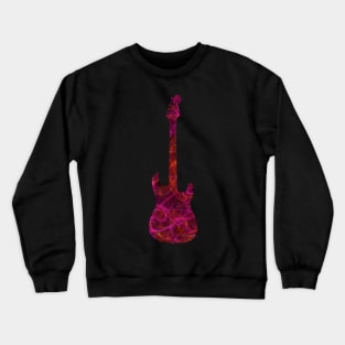 Pink on Red Flame Guitar Silhouette Crewneck Sweatshirt